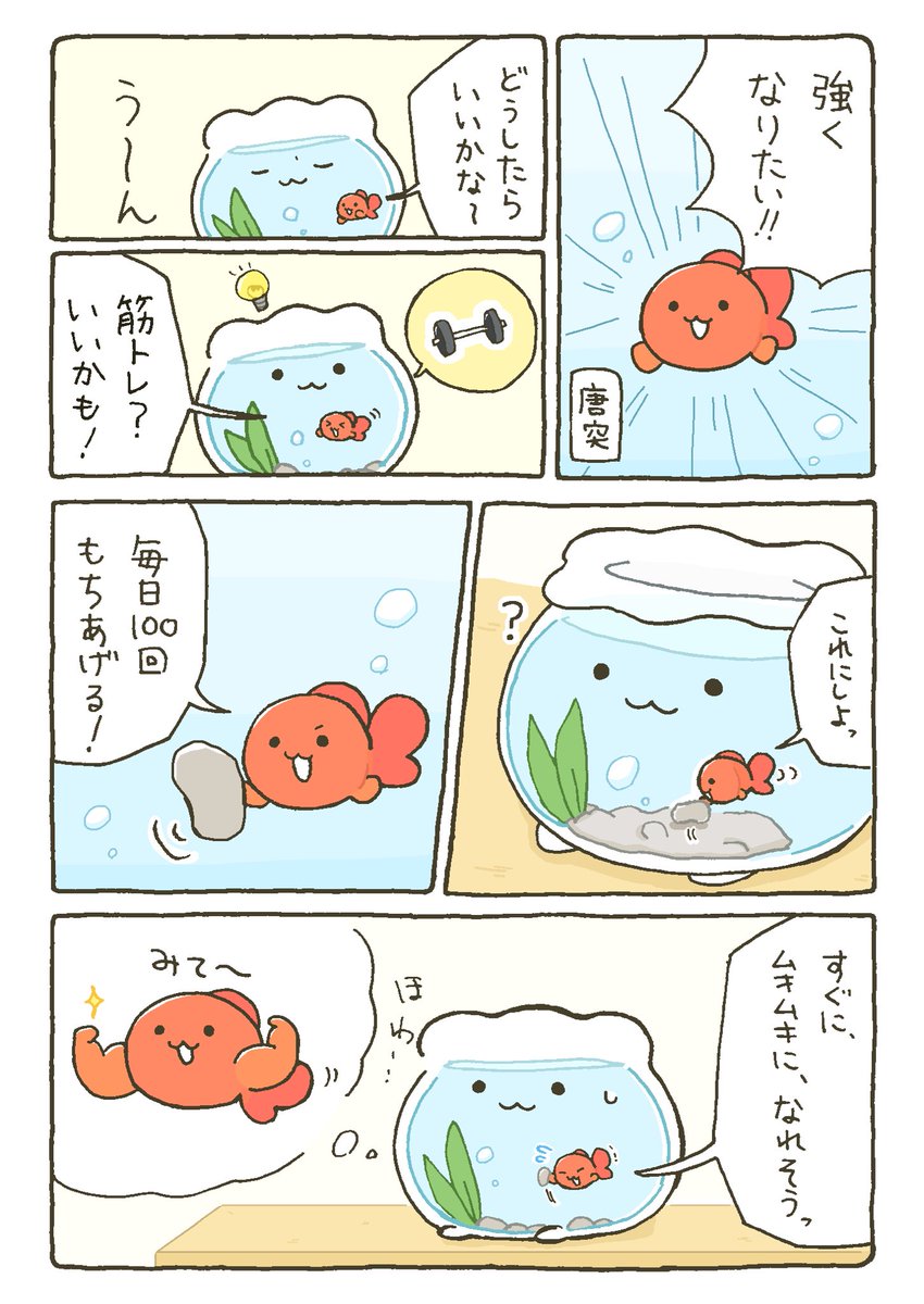 金魚くんの潔さと、金魚鉢ちゃんの包容力なー