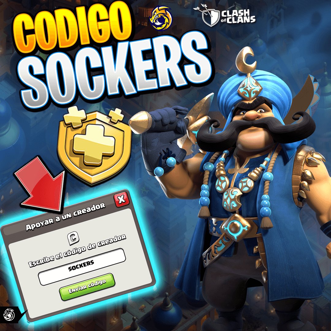 usa ✅CODIGO SOCKERS ‼️

NUEVO PASE DE ORO ✨
 REY DEL DESIERTO de REGALO se activa aqui 👇

link.clashofclans.com/en/?action=Sup…

también puedes adquirirlo en la SUPERCELL STORE 👇
store.supercell.com/es/clashofclans

Gracias 🥳 #CLASHOFCLANS