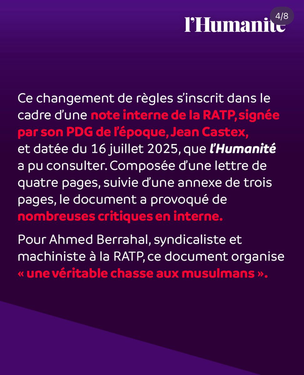 berrahalAhmed93's tweet image. La chasse est ouverte en 2026. À la RATP,
on traque les bouteilles d’eau dans les toilettes. Motif ? Elles pourraient servir à prier. Résultat :des agents musulmans dans le viseur. Cette note doit être supprimée.Cibler une communauté, c’est de l’islamophobie.#RATP #Discrimination