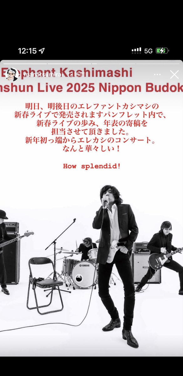 2025年1月3日 「新春ライブ 2025」パンフレット😍 #エレファント