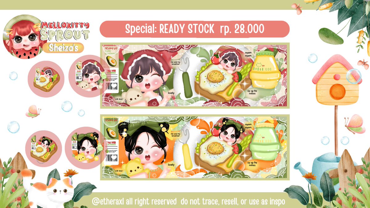 .
HemLLo mello-nions 👛🪜 help RT yaa thankyou #zonauang️ 

Membawa ready stock layout chibi bento yang bisa di take pukul 20.00 hari ini 

tnc bisa cek di bawah ini yaa, tuk keterangan bisa cek di alt!
.