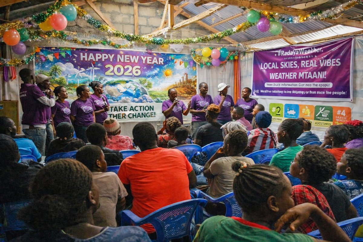 MtaaniWeather's tweet photo. Happy New Year 2026 🎉🌦️

Weather Mtaani keeps weather local and useful. Climate and weather change are here with us — awareness helps communities prepare, adapt, and stay safe.

Local skies. Real vibes.

#HappyNewYear2026  #WeatherMtaani #Climate #WeatherUpdate https://t.co/52Gp7JH8Kj