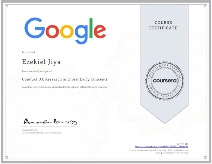 Eazicrypt's tweet photo. Just finished Course 4 of the Google UX Design series! 

🎓 Spent the last few days learning how to conduct usability studies and synthesize data using affinity diagrams. It’s amazing how a design changes once you actually watch someone try to use it. On to the next🚀

#UXDesign https://t.co/tv4MdH5z9g