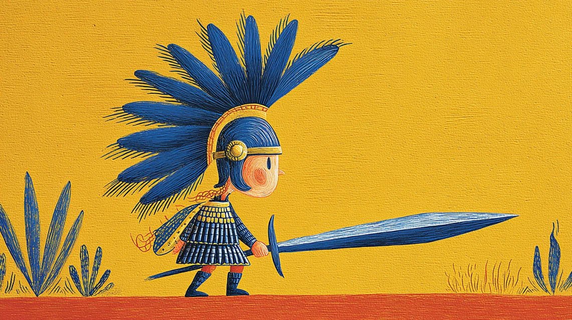 Yellow blue gouache style