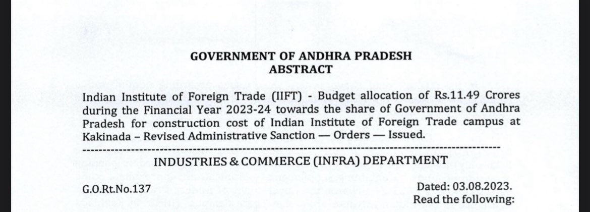 rj_4_all's tweet photo. IIFT Total Cost 230 Crores
50:50 Share by GoI and GoAP
Permanent Campus Construction Started in 2023 Under @ysjagan Ruling
@YSRCParty Govt. Released 43.38 Crores Totally in 2 years out of state’s 115 Crores
#DataSpeaks #DataSays
Say No To #ArugulaMeedhaMuchatlu https://t.co/LAv7wC9QT9