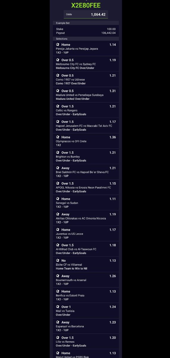 multiplier28's tweet photo. @Yrnpoka X2E80FEE -1k odds 
Football. Com https://t.co/K1uSlI4Y6k