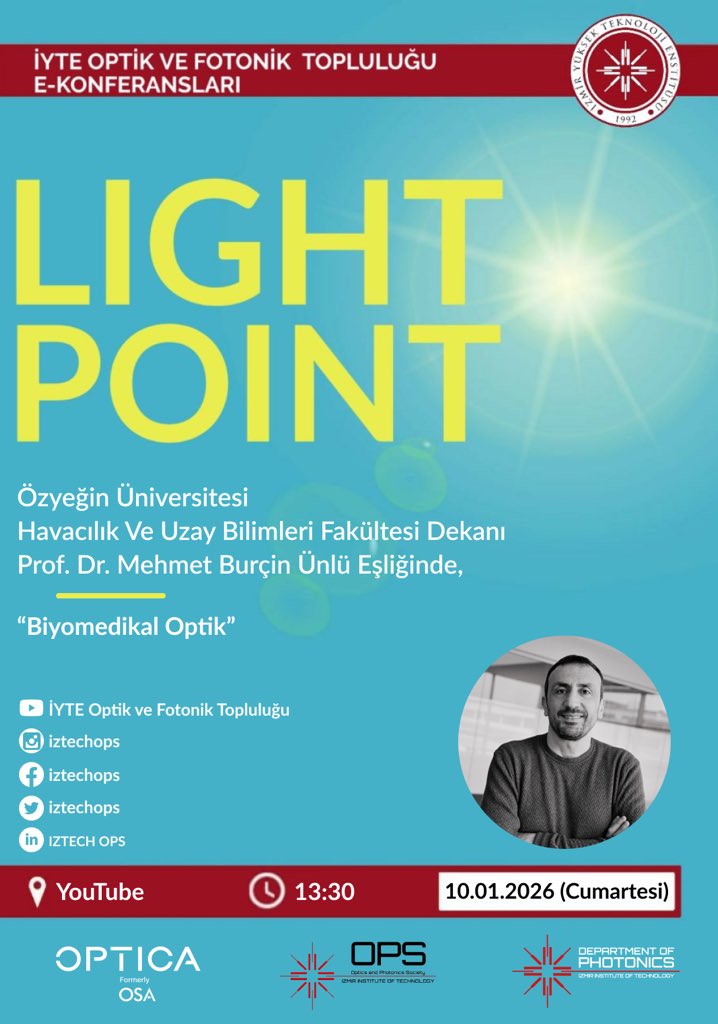 iztechops's tweet photo. Live Broadcast Link: https://t.co/uL5t9MnEv7

Social Media Accounts: https://t.co/68to2R2Ta3
IZTECH Photonics Web Page: https://t.co/MwaNW0qXVL

#lightpoint #science #iyte #iztech #photonics https://t.co/Xa5Cf6jd2g