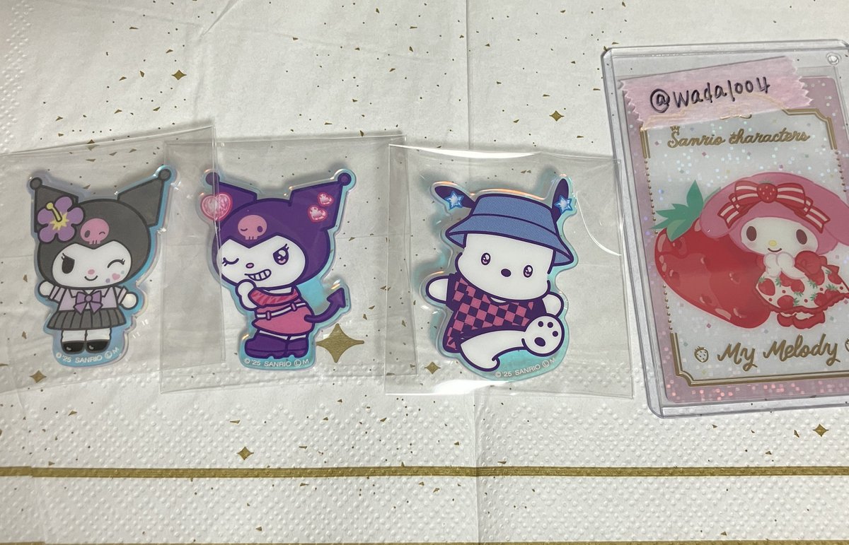 wada1004's tweet photo. 交換 サンリオキャラクターズ アクリルブローチクリームinスナック Vol.2 バッジ グッズ

譲:クロミ(制服・私服)･ポチャッコ(私服)

求💖マイメロ(制服･私服どちらでも)

プチプチ+防水
同日発送📮
お気軽にお声がけください https://t.co/PjdI3zmQJp