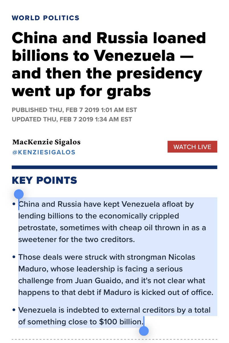 The Maduro regime borrowed a lot of money from China and Russia and it’s all fucking gone