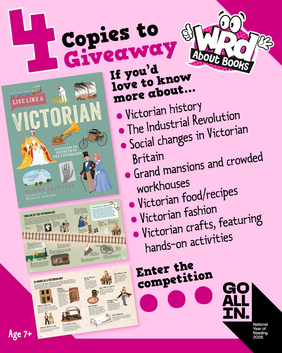 We have 4 gloriously illustrated copies of #LiveLikeAVictorian by #ClaireSaunders &amp; #wesleyrobins to #win!
This book will delight history buffs &amp; those who would love to deep-dive into Victorian inventions, activities &amp; daily lives.
RT/Flw by Jan 9 to enter
#WRDMagComp <a href="/GMCbooks/">GMC & Button Books</a>