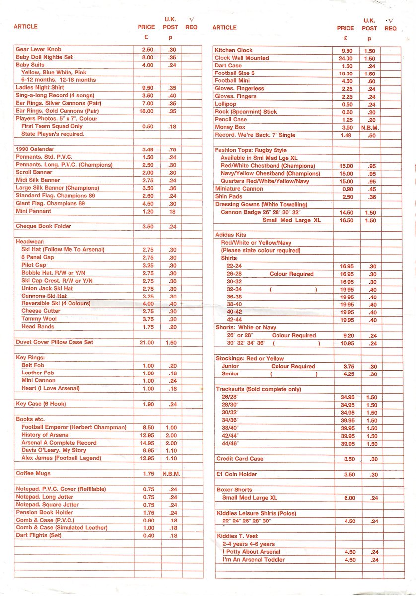 shirt_arsenal's tweet photo. 1989-1990 Gunners Shop Price List 📕🛒🛍️
FORM IS TEMPORARY POLYESTER IS PERMANENT https://t.co/3iB0MSy7dZ