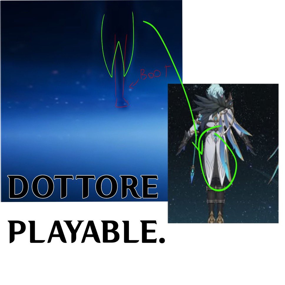 Weekttore's tweet image. Let me show you my thoughts on why Dottore will release soon

1. he’s extremely relevant rn
2. The set up had Dottore upside down 
3. The heretic is obviously him
4. Tail coat is the exact same
5. Sandrone’s tail coat is too wide