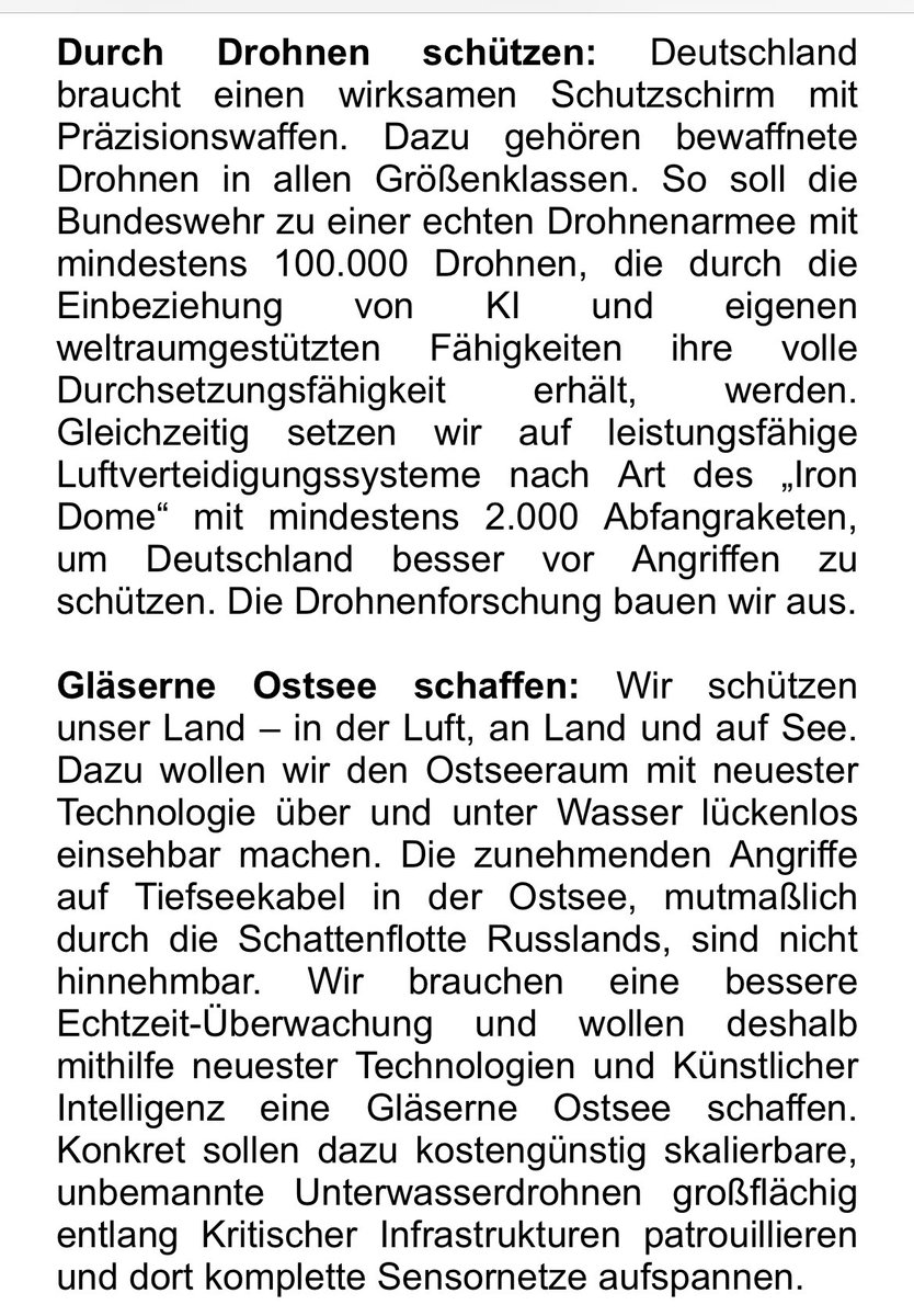K_Moessbauer's tweet photo. SEEON: Im Bereich Verteidigung plant die CSU laut Beschlussentwurf u.a. 

➡️ umfangreiche Bewaffnung mit Drohnen aller Größenklassen, mind. 100.000 

➡️ Ausbau Drohnenforschung

➡️ Luftverteidigungssysteme wie den  „Iron Dome“ mit mind. 2.000 Abfangraketen

➡️ bessere Echtzeit-Überwachung der Ostsee  „mithilfe neuester Technologien und Künstlicher Intelligenz“ wie unbemannten Unterwasserdrohnen und Sensornetzen