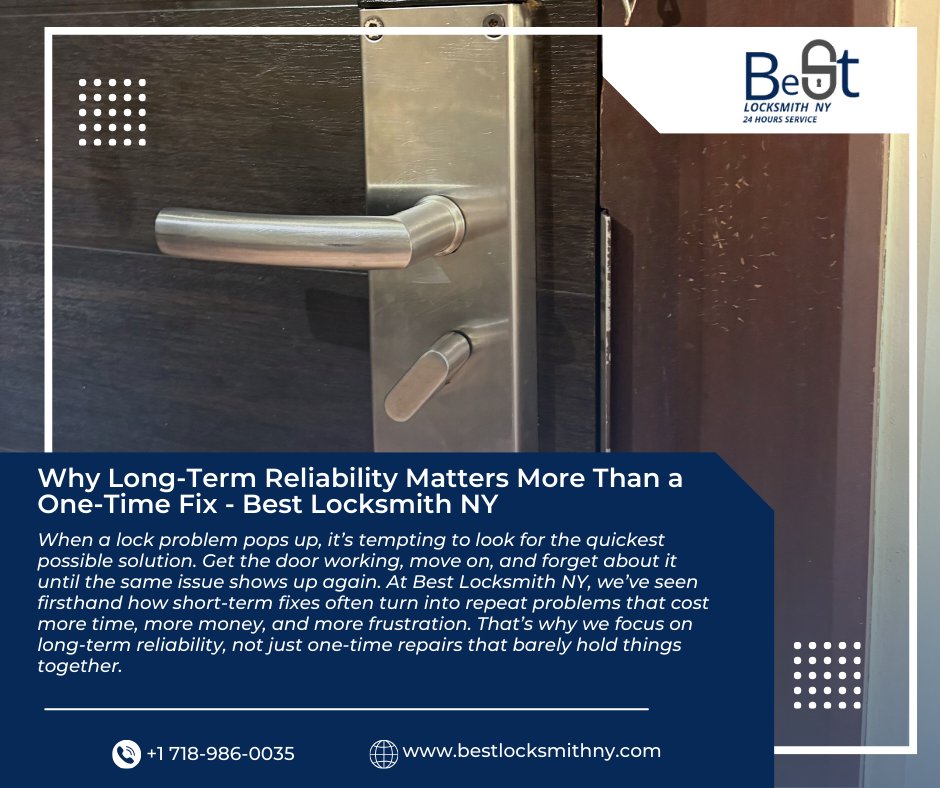BestLocksmithNY's tweet image. Best Locksmith NY is here to help. Long-term reliability isn’t just better security it’s better value.
share.google/Jw5TJGuHCmoXYj…
(718) 986-0035
bestlocksmithny.com
#BestLocksmithNY #LocksmithNYC #DoorLockRepair #LockMaintenance #24HourLocksmith