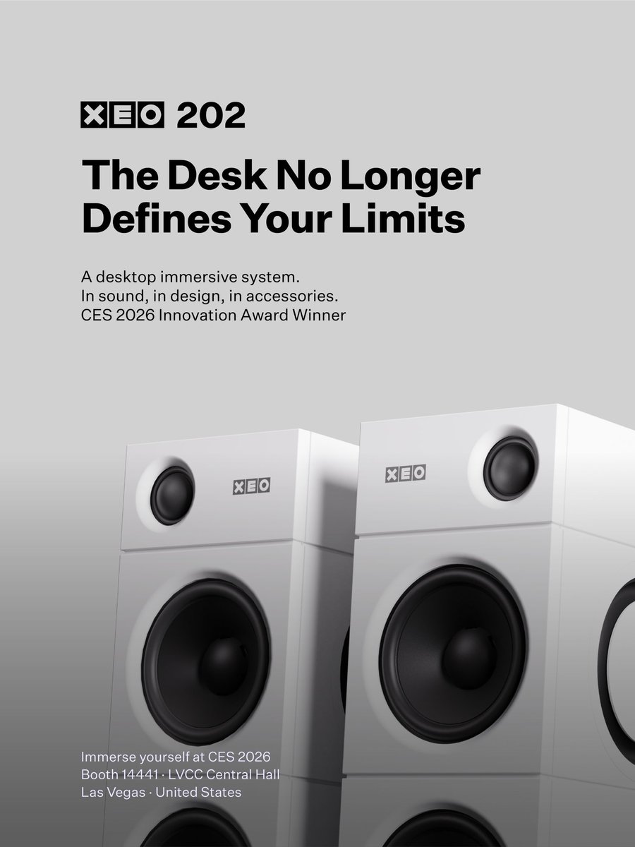 XEO_LAB_'s tweet photo. Designed for the desk. Built for immersion.
XEO 202 makes its CES debut.
See it. Hear it. Feel it.
CES 2026 · Booth 14441
#XEO #XEO202 #ces2026 https://t.co/0ehWmKRV1D