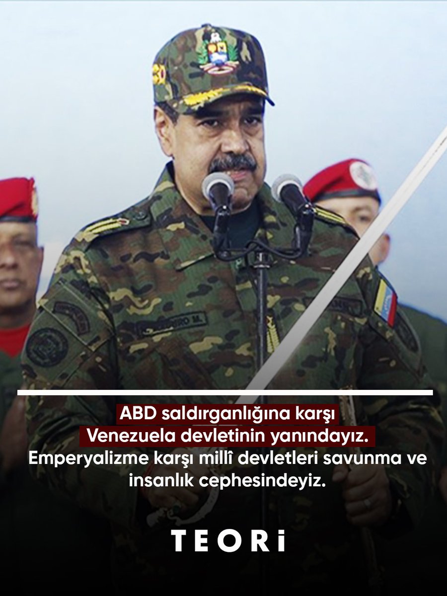ABD saldırganlığına karşı Venezuela devletinin yanındayız.
Emperyalizme karşı millî devletleri savunma ve insanlık cephesindeyiz.

<a href="/EmbaVenezTurk/">Embajada de Venezuela en Türkiye</a>