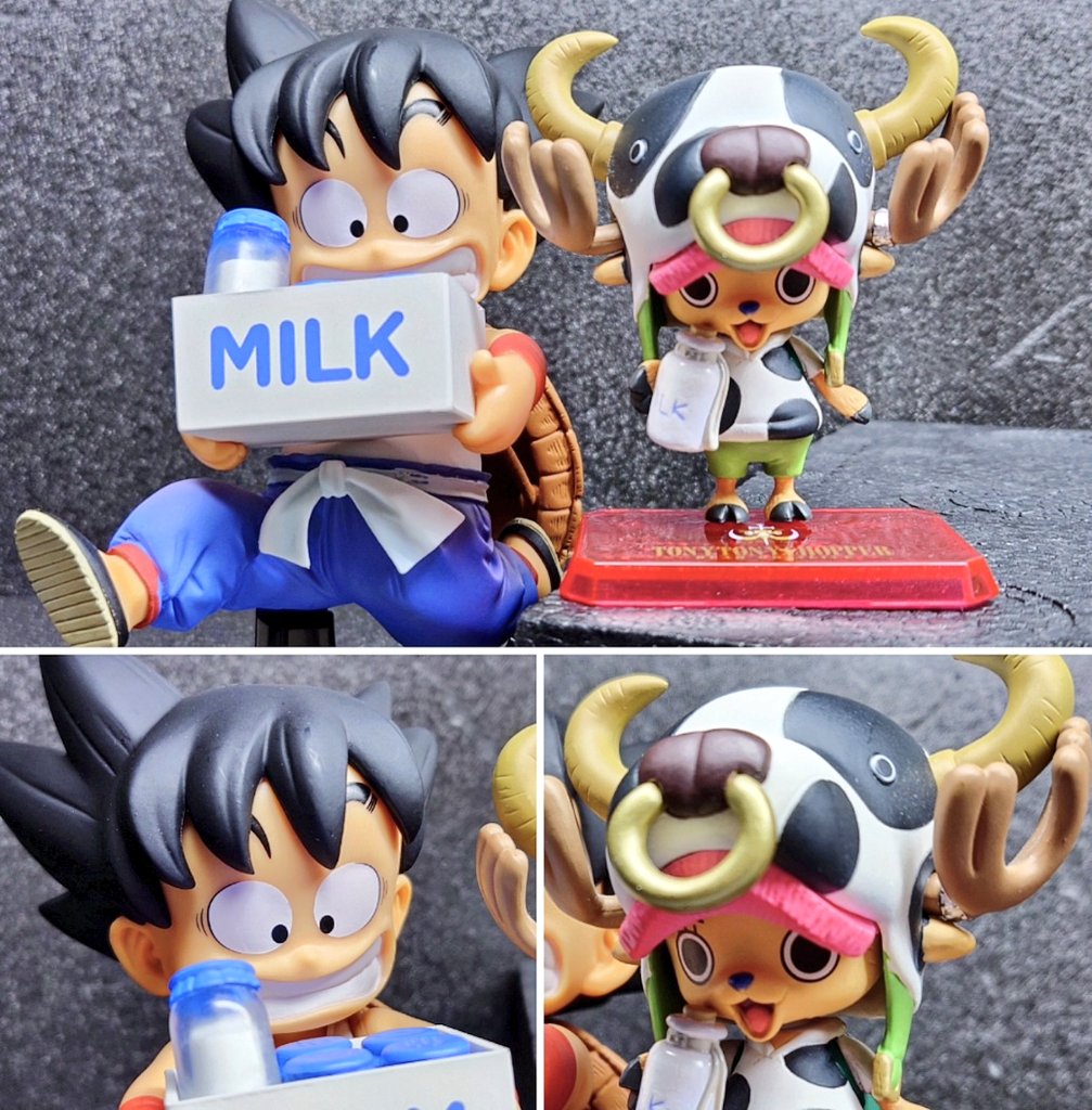 牛乳悟空＆チョッパー🥛♪ #ワンピースフィギュアを投稿しよう