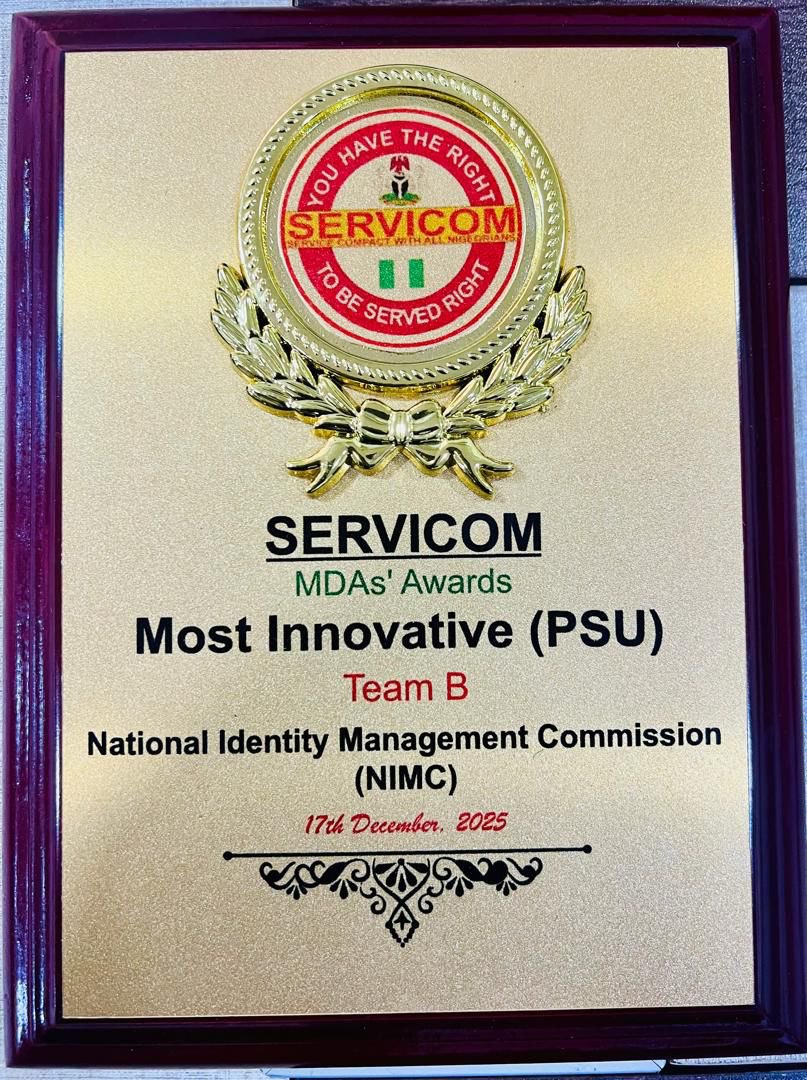 nimc_ng's tweet photo. NIMC Bags Most Innovative Award and Special Recognition for Excellent Customer Service

The National Identity Management Commission, has been awarded the most innovative award (Team B) and recognised for its sustained drive in connecting government to citizens . https://t.co/XytaHOZtsp