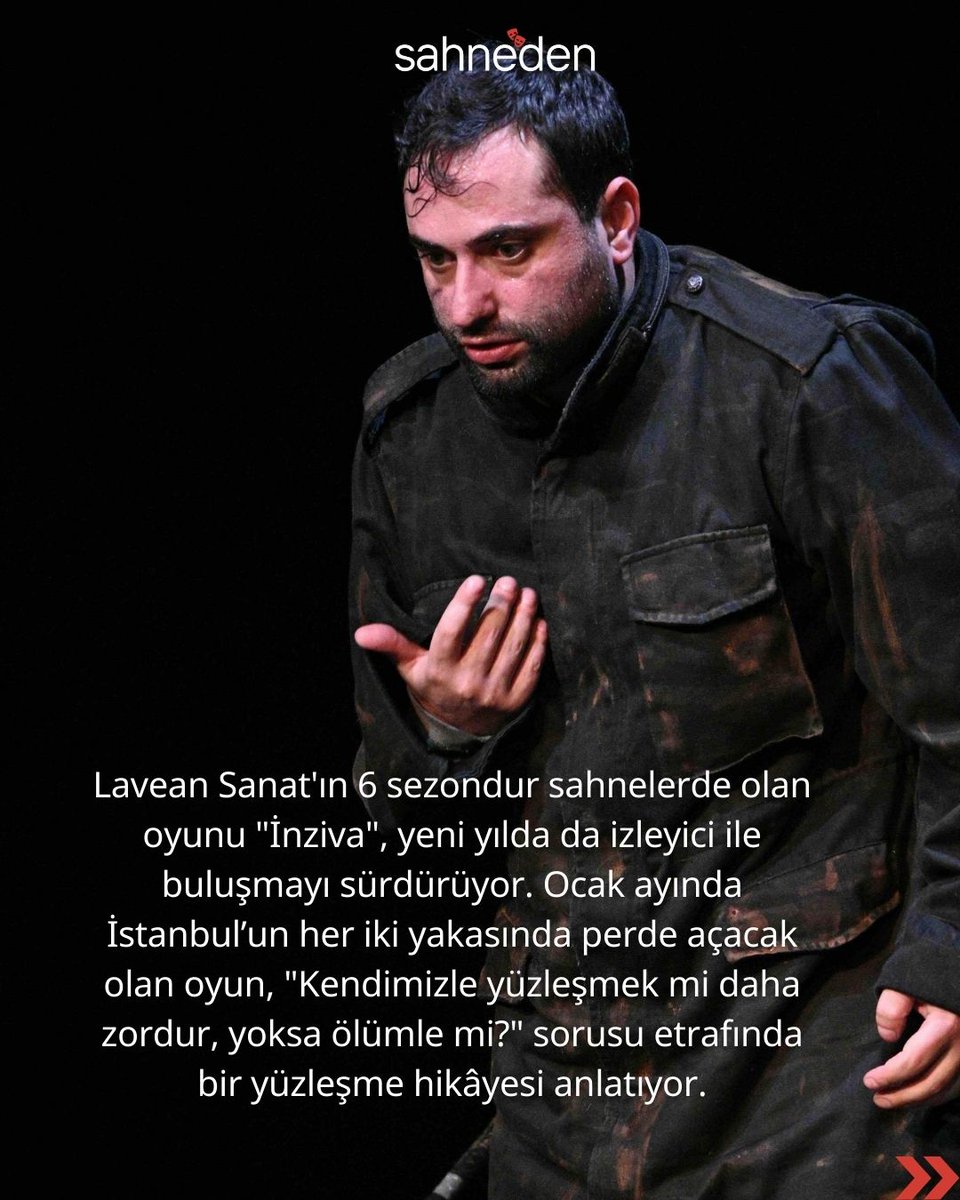 sahnedennet's tweet photo. 🎭İnziva yolculuğuna devam ediyor: Bir yüzleşme hikâyesi

Lavean Sanat’ın “İnziva”sı Ocak ayında İstanbul’un her iki yakasında perde açacak. “Kendimizle yüzleşmek mi daha zordur, yoksa ölümle mi?” sorusu etrafında bir yüzleşme hikâyesi anlatan oyun, 10 Ocak'ta Şişli Habitat Sahne’de, 17 Ocak'ta Alan Kadıköy’de olacak. @laveansanat @BeratBeyoglu 

https://t.co/GDR6960F5Q