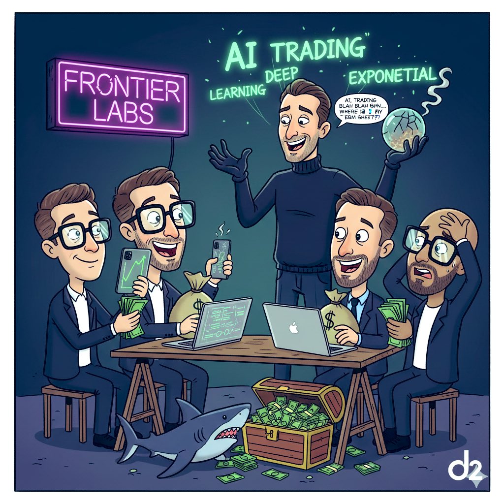 D2_Finance's tweet image. We conducted our PhD studies in Reinforcement Learning applied to trading back in 2015. 

Since then, we have used those models to successfully trade billions in notional derivatives across both TradFi and DeFi.

Ten years later, we are having the exact same debate ( back then…