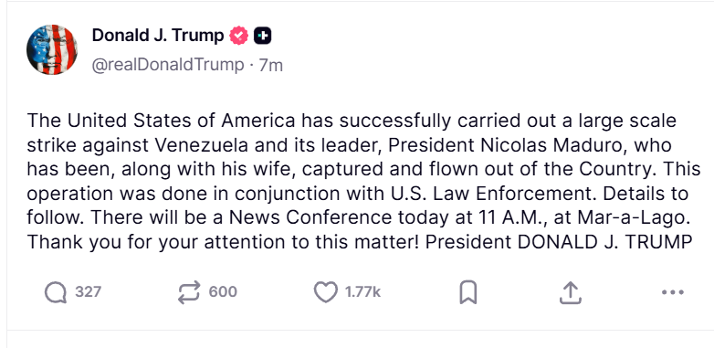 Nicolás Maduro dice trump que capturaron a Maduro