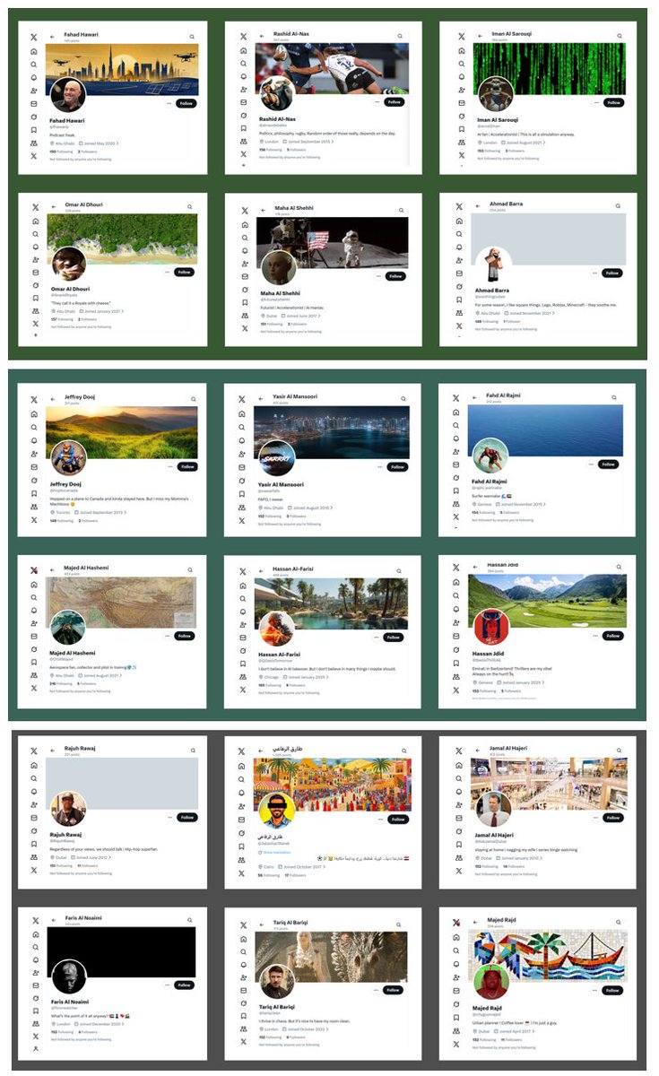 marcowenjones's tweet photo. ِ1/ Another day, another pro-UAE botnet focused primarily on Sudan. These 20 bots are almost certainly using an LLM-agent to produce content. There is a heavy focus on criticising Islamists and the Sudanese Armed Forces #dysinfluence https://t.co/krR8fzqh2l