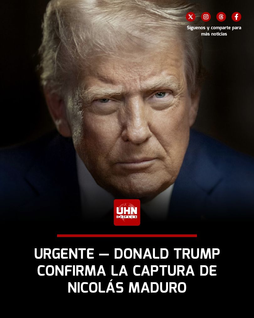 🇺🇸🇻🇪‼️ | URGENTE — HISTÓRICO: Donald Trump anuncia que Estados Unidos ejecutó un ataque a gran escala en Venezuela y que Nicolás Maduro y su esposa fueron capturados y sacados del país en una operación conjunta con fuerzas del orden estadounidenses. El presidente informó que dará