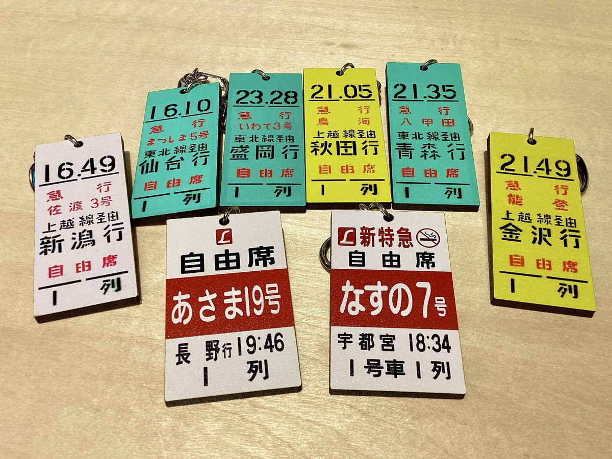 昔懐かしい 乗車口案内板 が、 手のひらサイズのキーホルダーになり