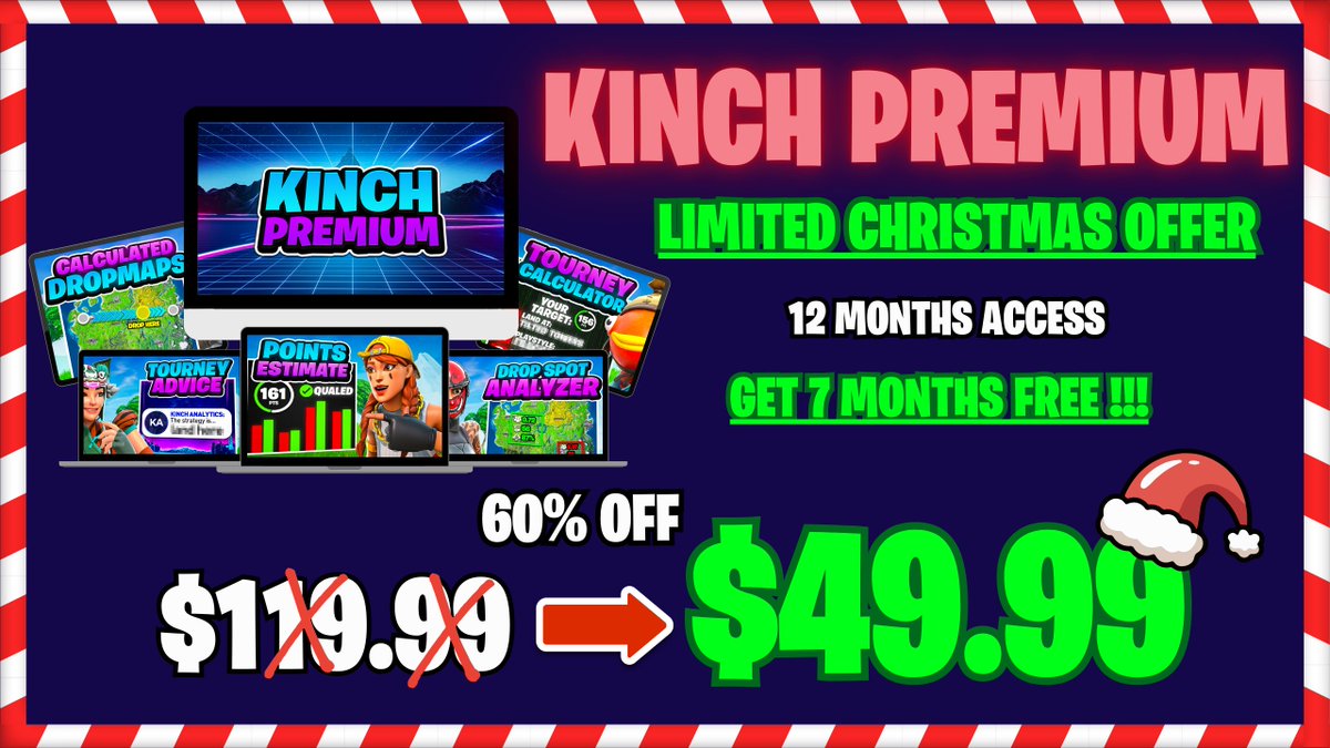 KinchAnalytics's tweet image. 🎉 KINCH PREMIUM GIVEAWAY 🎉

It's time to lock in for 2026 and we have every feature you need to qualify for FNCS, Reload, VCCs and more!

There's only 2 more days to get our crazy 1-year offer and we're giving it away for free to 1 lucky winner!
🔁 Retweet
❤️ Like
Closes in 48…