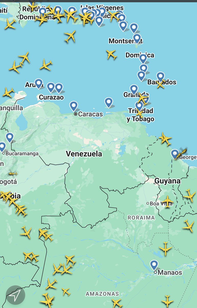 TuExdeVerdad's tweet image. Espacio aéreo de Venezuela en este momento: