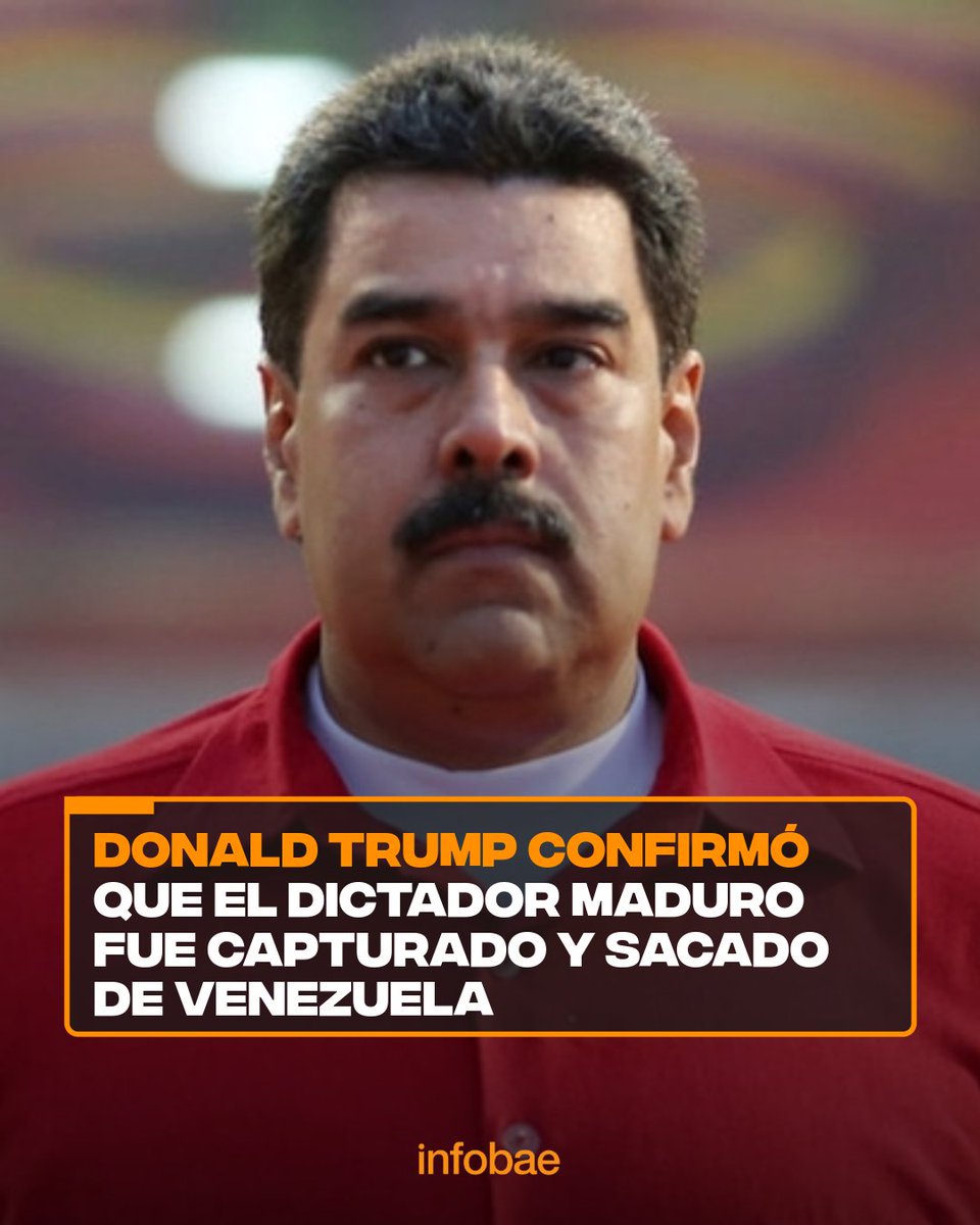 Donald Trump confirmó que el dictador Nicolás Maduro fue capturado y sacado de Venezuela infob.ae/49gdpMX