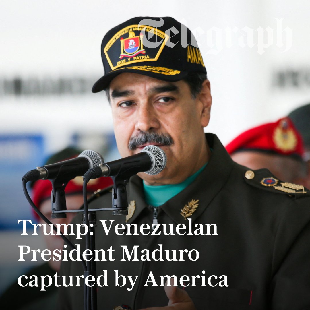 🚨 BREAKING: Donald Trump has announced the capture of Venezuela’s leader Nicolas Maduro

Follow the latest ⬇️
telegraph.co.uk/world-news/202…