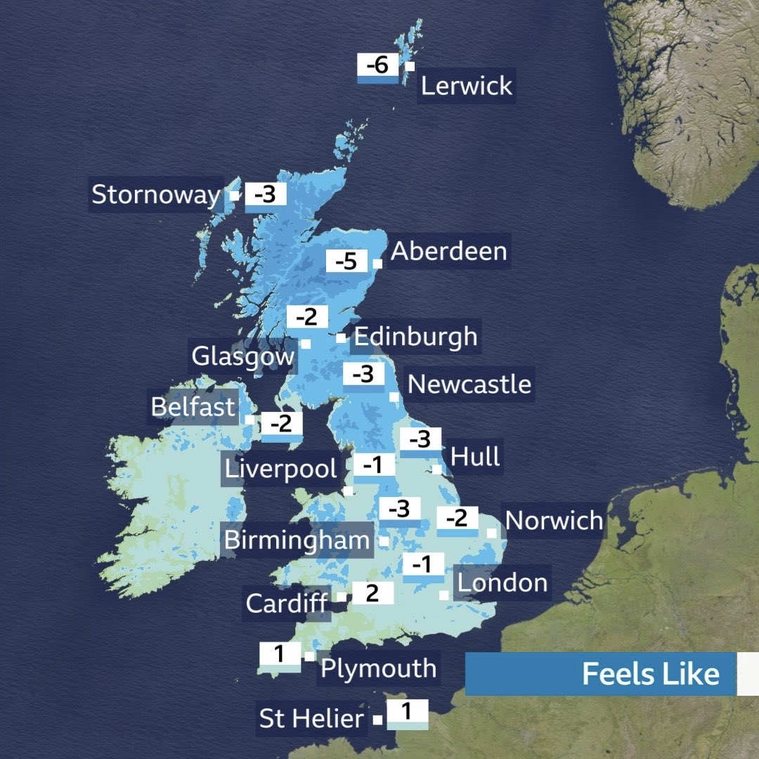 Wrap up well today!

Even in the sunshine it’ll feel sub-zero all day for most