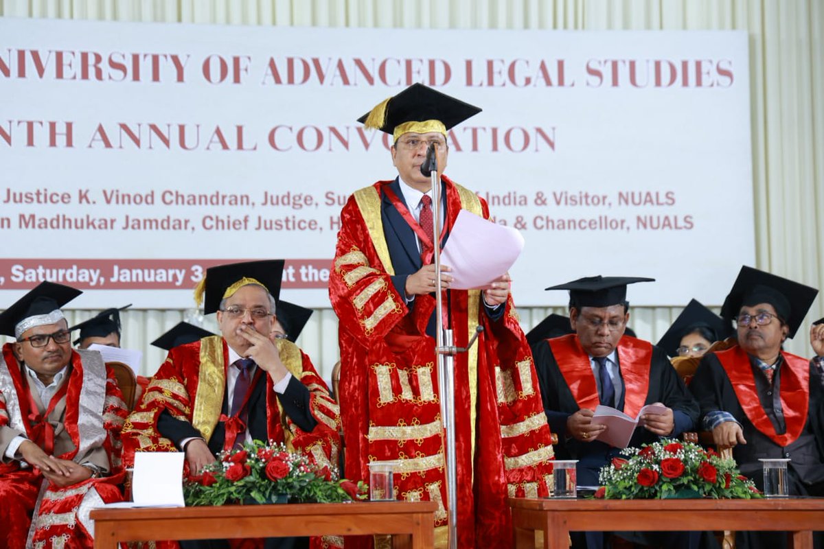 NUALS_Kochi's tweet image. The Nineteenth Annual Convocation of NUALS Kochi was held on 3 January 2026. 
#NUALS #19thConvocation #Convocation2026 #LLM #LLB #PhD