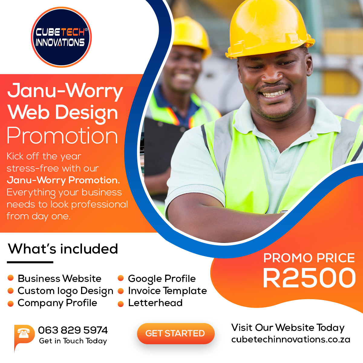 The Janu-Worry Package helps businesses start the year stress-free by providing all essential branding and digital services in one solution.
Contact us today for a free quote.
Call | App: +27 63 829 5974
Whatsapp: wa.me/27638295974
🌐 cubetechinnovations.co.za
#Johannesburg