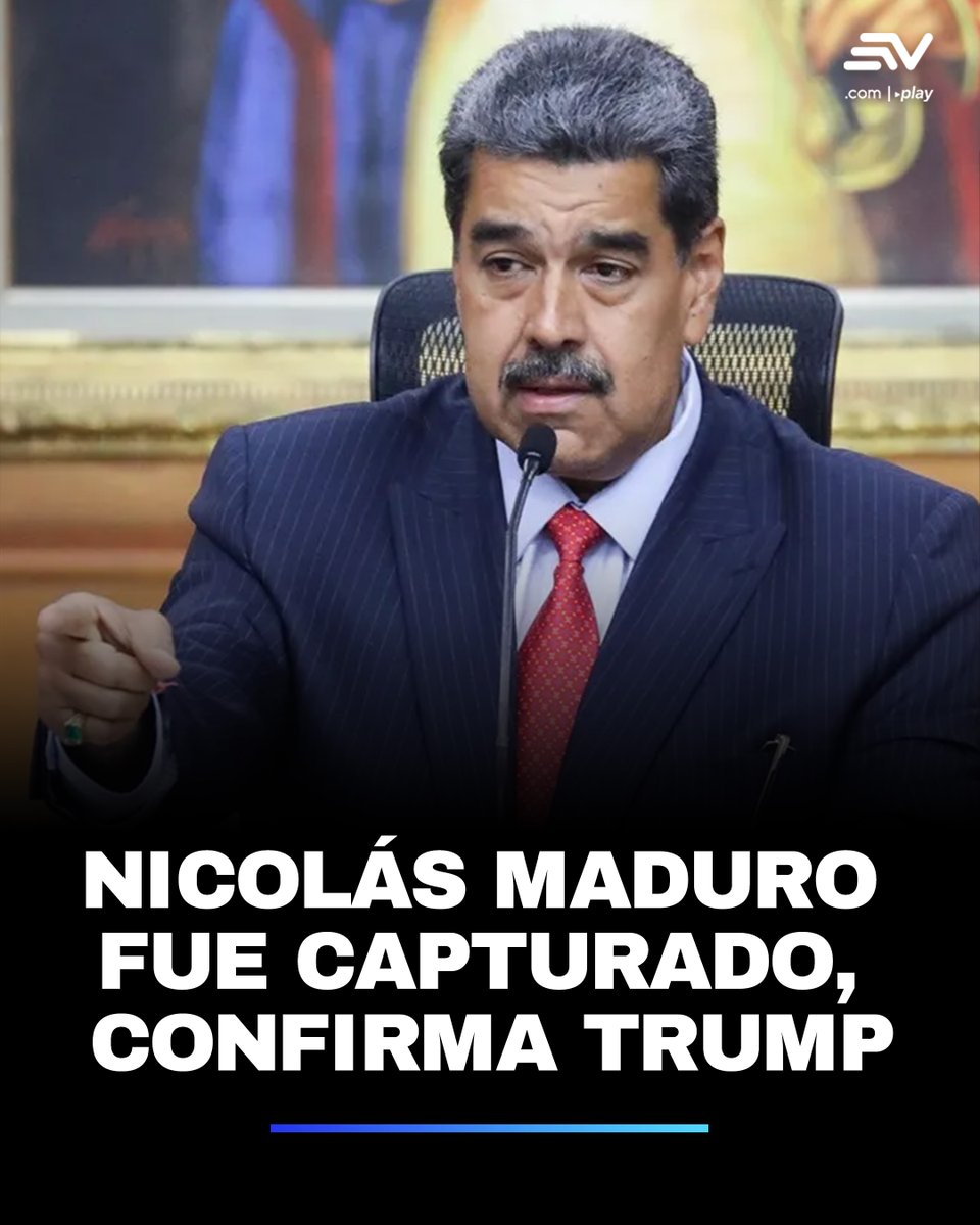 EcuavisaInforma's tweet image. Donald Trump, presidente de EE. UU., informó que Nicolás Maduro y su esposa fueron capturados y sacados de Venezuela. 🔗 bit.ly/44W2kzv