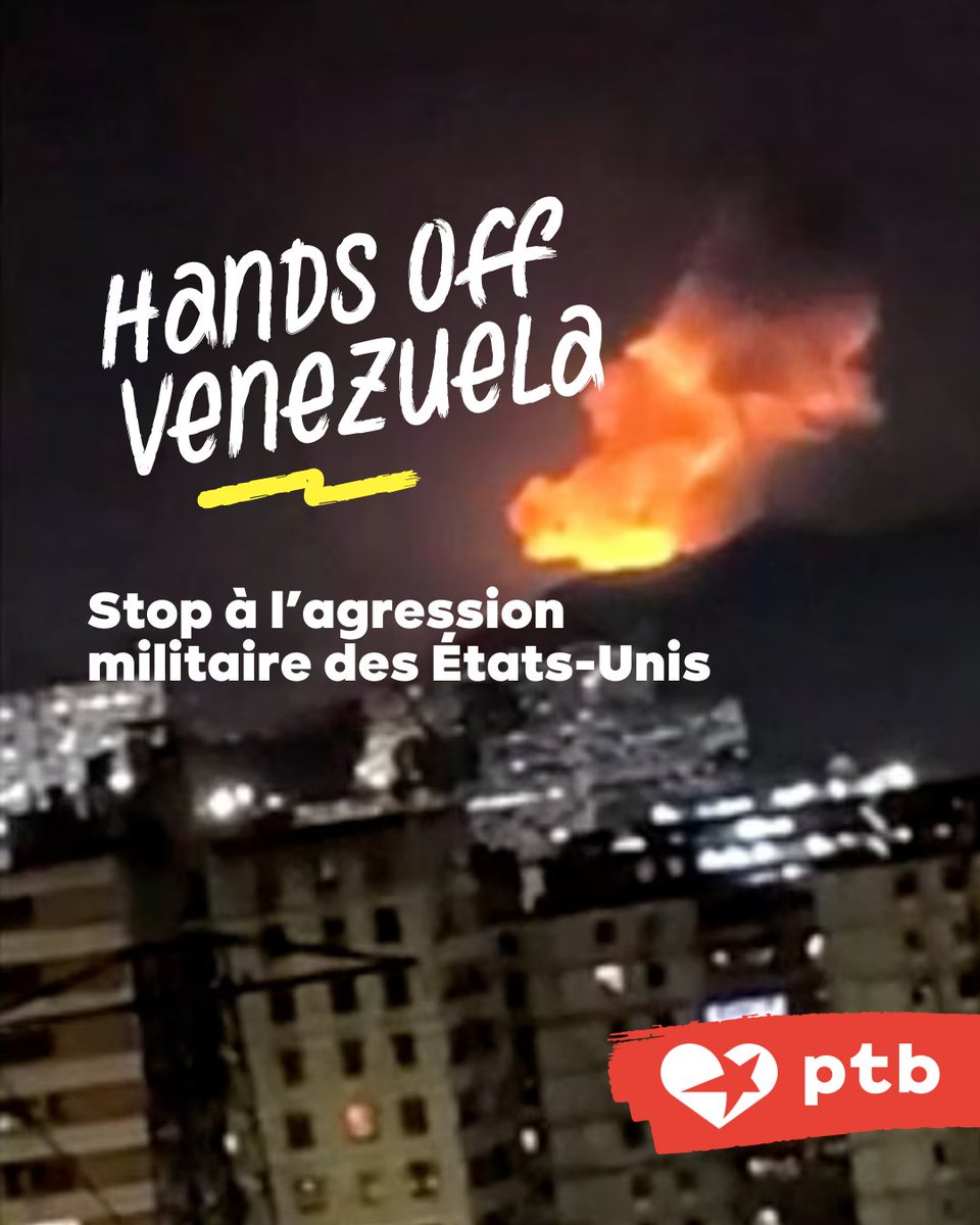 ptbbelgique's tweet image. Le PTB condamne les bombardements criminels et illégaux des Etats-Unis contre le #Venezuela. 

Ces frappes délibérées constituent des crimes de guerre, commis au mépris de toute vie humaine et de toutes les normes du droit international. 1/3