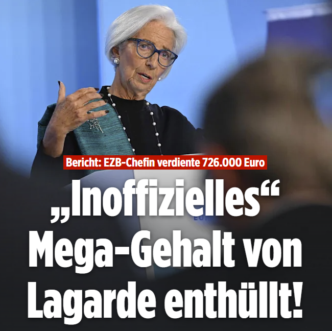 RHEINGOLD_X's tweet image. 💵 MONEY PRINTERS

Laut des Jahresberichtes der EZB verdient EZB-Präsidentin Christine Lagarde ein „Grundgehalt“ von €466.000. Tatsächlich verdiente sie 2024 jedoch insgesamt rund €726.000. Im Vergleich verdient FED-Chef Jerome Powell lediglich $203.000 im Jahr. #Transparenz?
