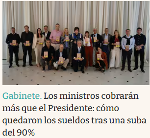 Alguien cree que el presidente y los ministros ganan lo que dice su recibo de sueldo? En serio? Ni lo que ganan ni lo que cuestan 🙄