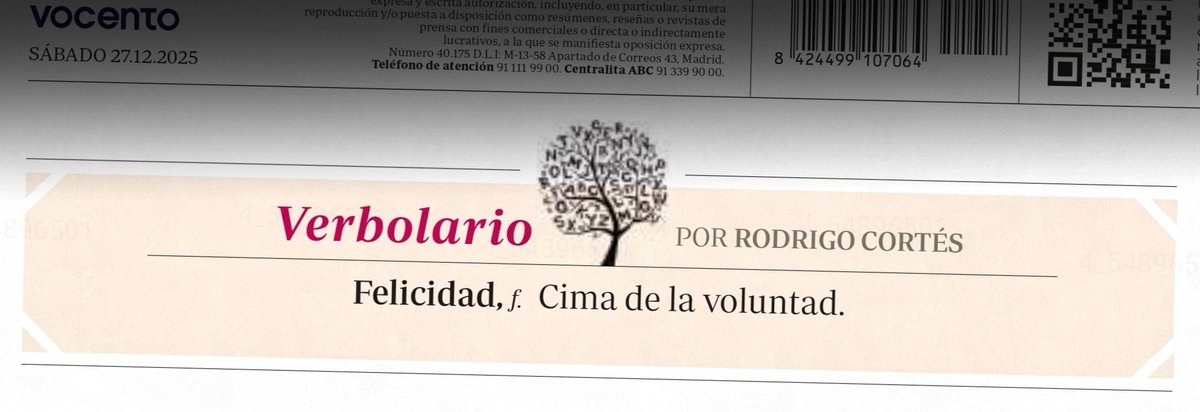Verbolario's tweet photo. «Felicidad»; 27/dic/2025: voz n° MMMDCCLXXX @rodrigocortes https://t.co/ufXsP5ty5p