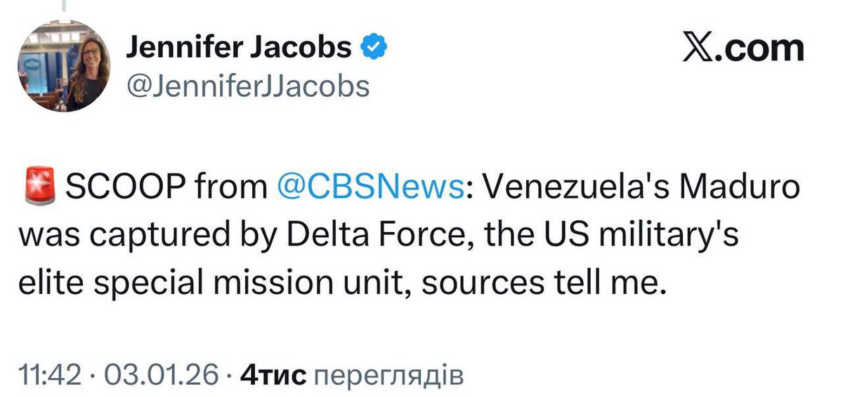 boris_beissner's tweet image. #cbsnews reports that #Maduro was captured by the 1st Special Operations Forces Delta Unit.