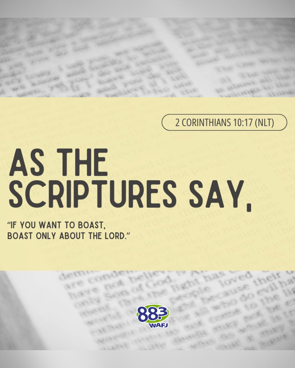If we’re going to boast about anything, let it be about God’s goodness. He’s the source of every victory. #VerseOfTheDay 📖