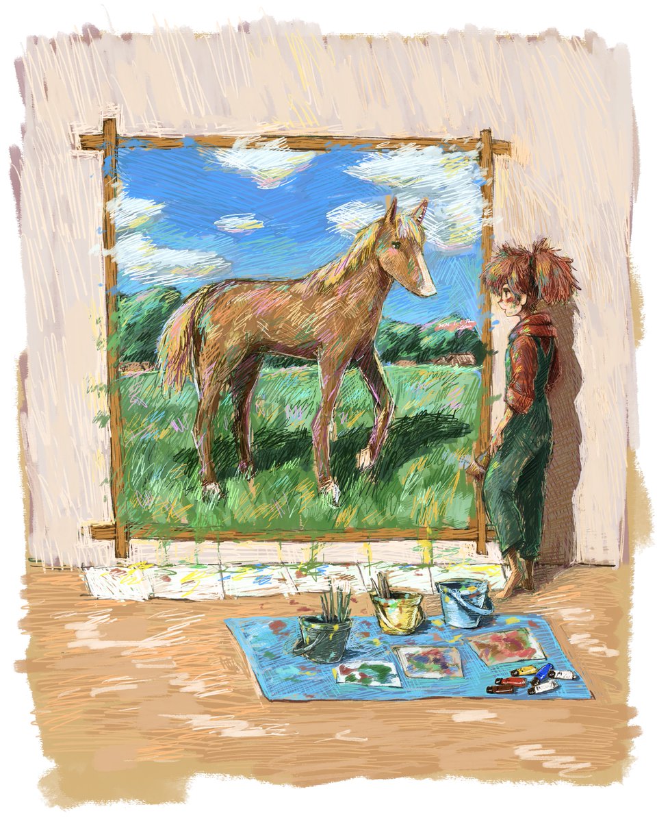 ◇聖なる翠◇手描きイラスト Post by ぺて on X: #絵 #イラスト