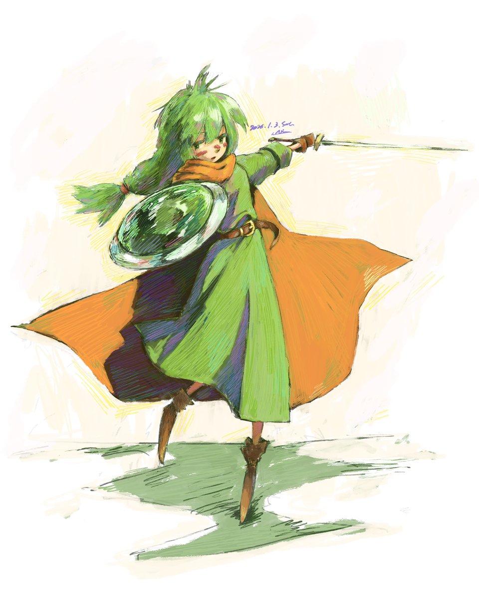 ◇聖なる翠◇手描きイラスト Post by ぺて on X: #絵 #イラスト