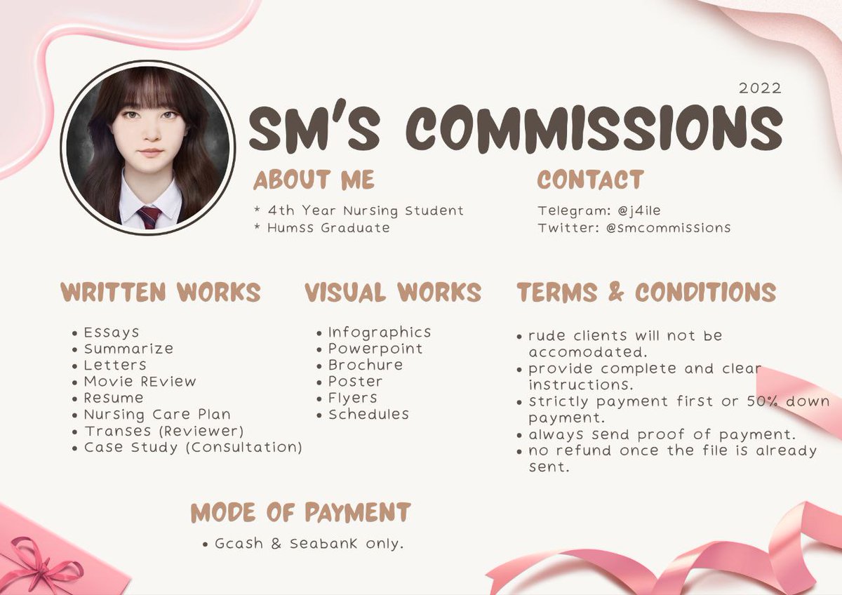 smcommissions's tweet photo. 💌 lfc — acad &amp; editing service | written, visual and other works for affordable price. https://t.co/SCKBqbOjtP