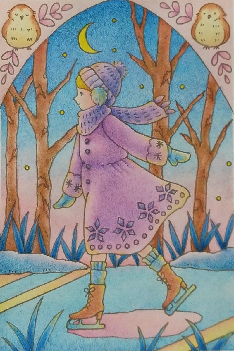 久しぶりの塗り絵です。透明水彩に油性色鉛筆を重ねました。
#大人の塗り絵 #色鉛筆 #夢見る国の12か月 <a href="/Eriy06/">Eriy旅するイラストレーター</a> さん