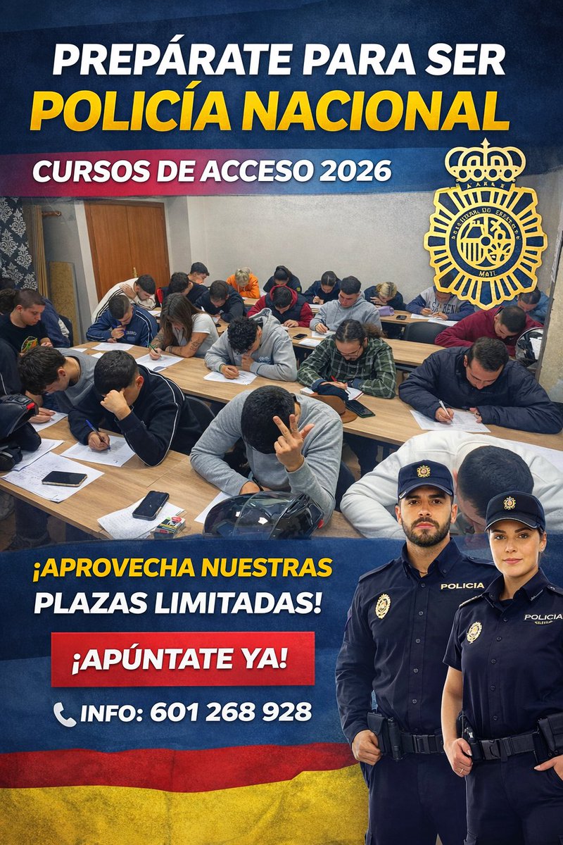 PREPARATE PARA POLICÍA NACIONAL 

No es solo estudiar
Es levantarte cada día con un objetivo claro.

Nuestros alumnos saben que ser Policía Nacional no es cuestión de suerte, sino de esfuerzo diario, compromiso y mentalidad.

📍El Puerto de Santa María 
#cefopol