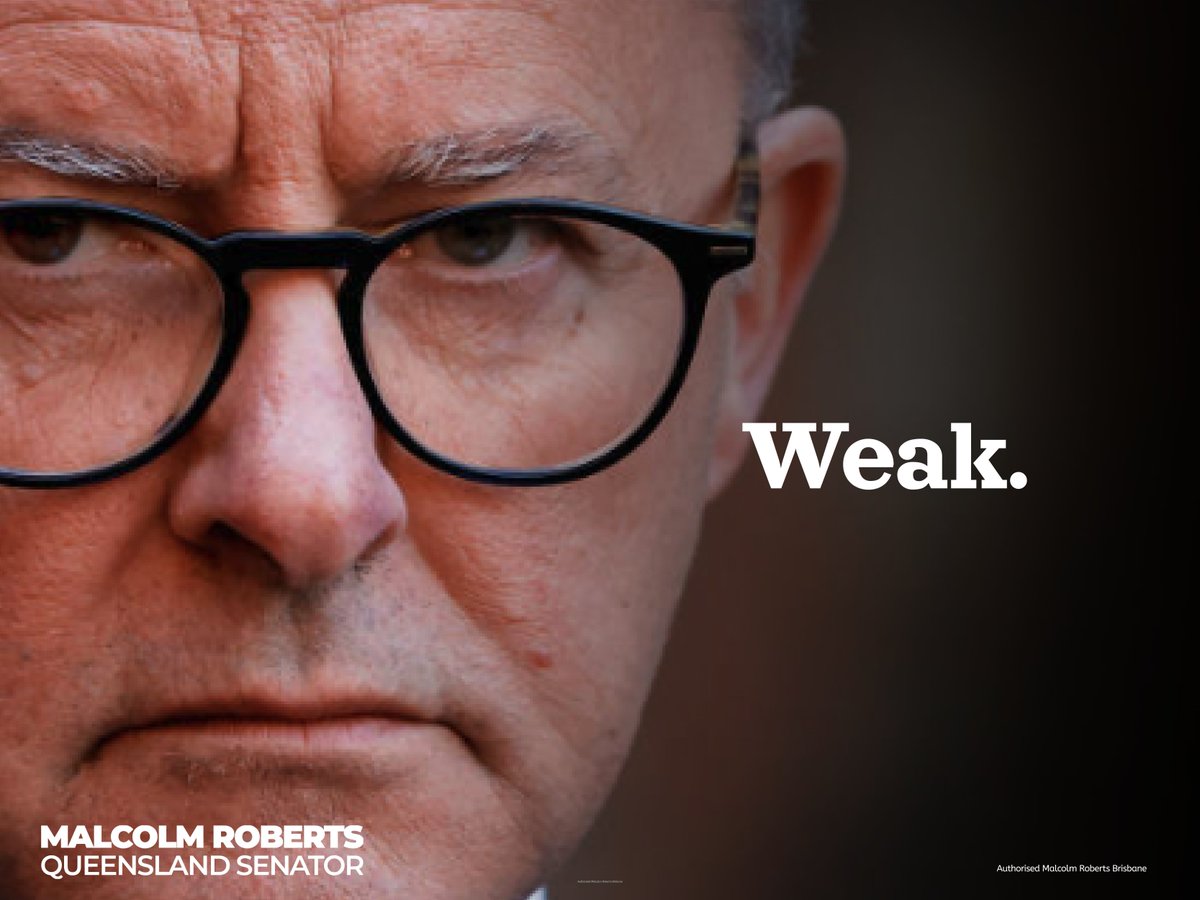 MRobertsQLD's tweet photo. When a PM dismisses real concerns, cuts crossbench staff out of fear, and sides with global billionaires over Aussie farmers… that’s not strength, that’s weakness.
Australians deserves better.
#AustraliansFirst #OneNation https://t.co/WgkqHNpUQj