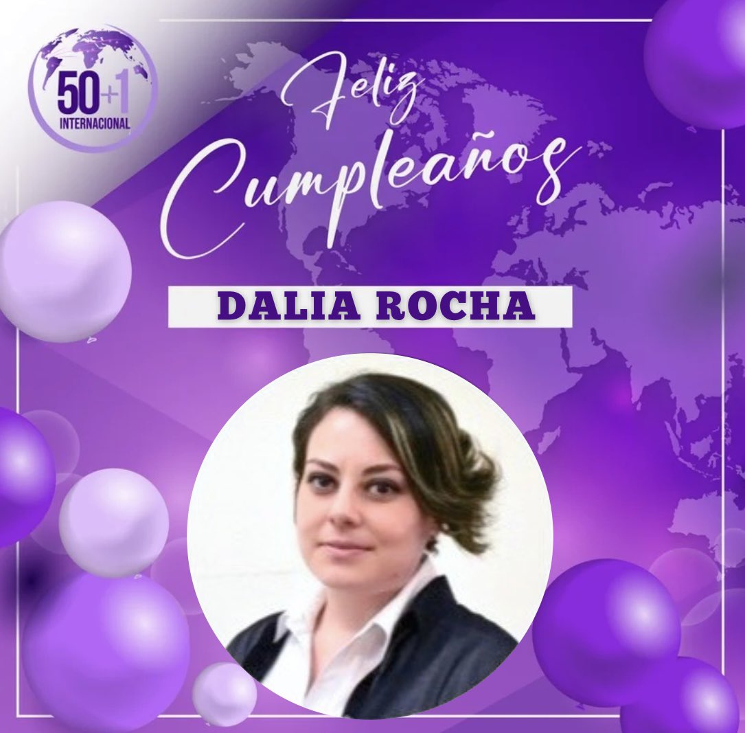Felicitamos con mucho cariño a nuestra aliada en todas las causas de las #Mujeres en el mundo 🌍 colectiva internacional, querida Dalia Rocha, que sea un año lleno de proyectos extraordinarios. 
Te agradecemos todo tu apoyo y sororidad!!
#HappyBirthday
#50más1Internacional
