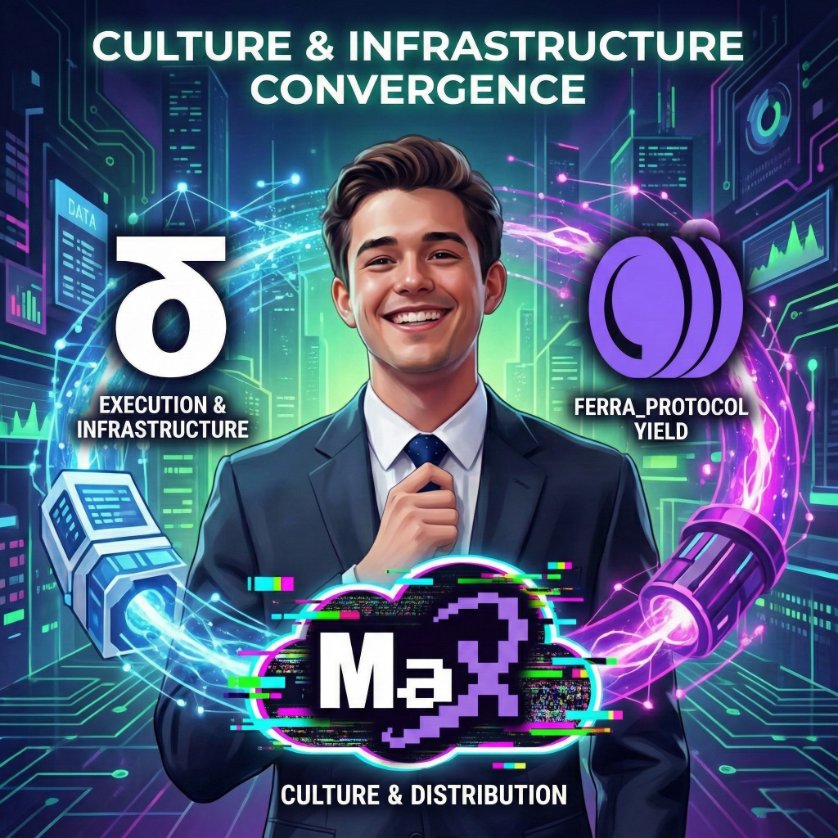stop pretending like culture and infra are different worlds. they are converging into one stack.

<a href="/StandX_Official/">StandX</a>  handles the execution. no friction. just clean infrastructure so you can actually deploy capital without fighting the tools.

<a href="/ferra_protocol/">Ferra</a>  fixes the plumbing.